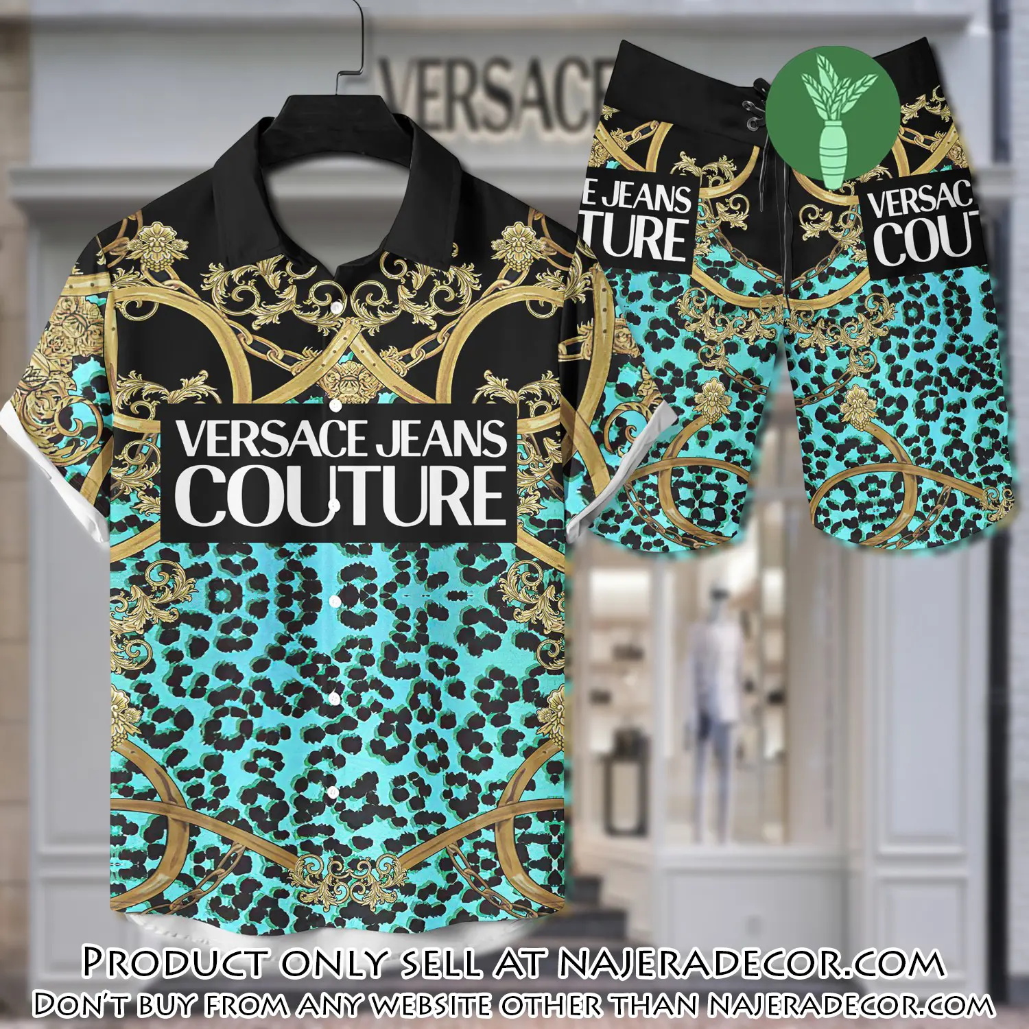 Versace luxury hawaiian shirt & short set lhs1217 njr2209174